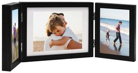 vidaXL Moldura com três dobras 22x15 cm+2x(10x15 cm) preto