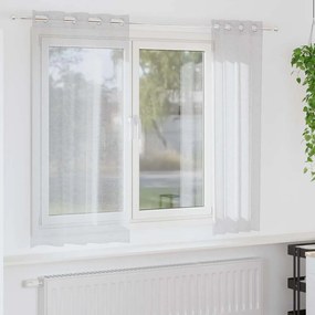 vidaXL Cortina de Voile 2 pcs Cinzento-claro 175 x 140 cm Poliéster