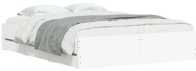 Estrutura de cama c/ gavetas 140x190cm derivados madeira branco