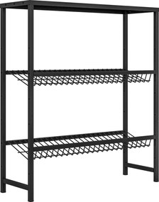 HOMCOM Estante de armazenamento, altura ajustável, metal resistente, design compacto, suporta 210 kg, Preto | Aosom Portugal