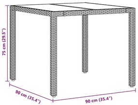 Conjunto de Jantar para Jardim 5 pcs Bege 90 x 90 x 75 cm