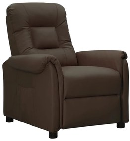 vidaXL Poltrona reclinável couro artificial castanho