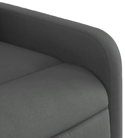 Poltrona reclinável elétrica tecido cinzento-escuro