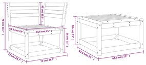 3 pcs conjunto sofás de jardim madeira de pinho maciça