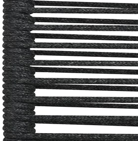 5 pcs conjunto de jantar p/ jardim corda de algodão e aço preto