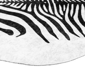 Tapete lavável antiderrapante 120x170 cm zebra preto e branco