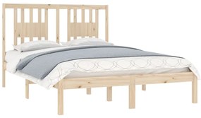 Estrutura de cama casal 135x190 cm madeira maciça