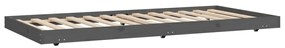 Estrutura de cama 75x190 cm madeira de pinho maciça cinzento