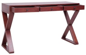 Secretária 115x47x77 cm madeira de mogno maciça castanho