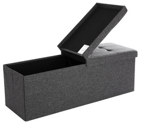 Puff 120 L, dobrável, até 300 kg, 110 x 38 x 38 cm, cinzento-escuro