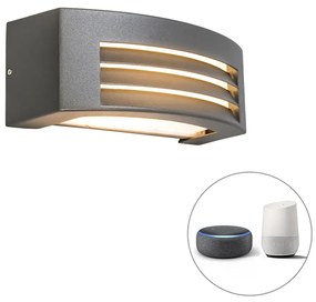 LED Candeeiro de parede inteligente antracite IP44 com Wi-Fi P45 - Hurricane 1 Moderno