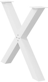 Pés para mesa de jantar em formato de X, 2 peças, branco, 90x (72-73)