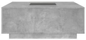 Mesa de centro luzes LED Infinity 100x100x40cm cinzento cimento