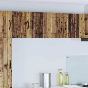 vidaXL Armários de parede para cozinha com porta 2 pcs Madeira antiga