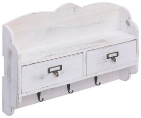 Cabide de parede 50x10x34 cm madeira branco