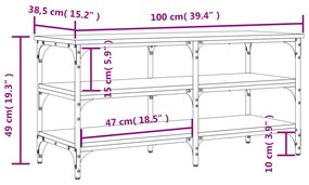 Banco sapateira 100x38,5x49cm derivados madeira carvalho sonoma