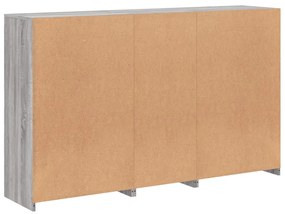 Aparador com luzes LED 162x37x100 cm cinzento sonoma