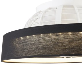Ventilador de teto preto 47cm incl. LED regulável com controle remoto - Emily Moderno