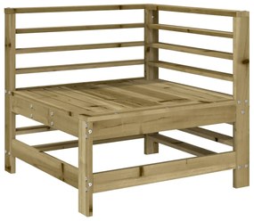 6 pcs conjunto lounge de jardim madeira de pinho impregnada