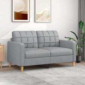 vidaXL Sofá de 2 lugares em tecido 140 cm cinzento-claro
