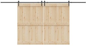 Kit de ferragens para porta deslizante 427 cm aço preto