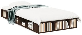 Estrutura de cama 90x190 cm derivados madeira carvalho castanho