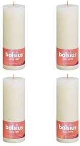 Bolsius Velas rústicas cilíndricas Shine 4 pcs 190x68 mm pérola suave