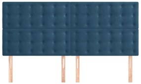 Cabeceira de cama 4 pcs veludo 90x5x78/88 cm azul-escuro