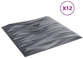 Painéis de parede 12 pcs 50x50 cm 3m² XPS pedra cinzento