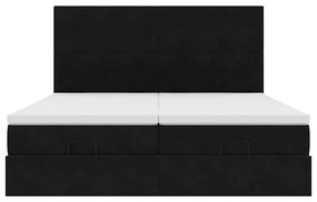 Estrutura de cama otomana com colchões 160x200 cm veludo preto
