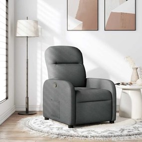 vidaXL Poltrona reclinável tecido cinzento-escuro