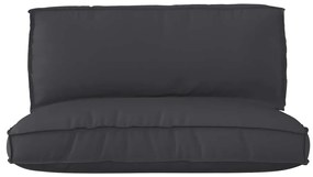 Conjunto de Almofadas em Paletes 2 Peças Preto Tecido Oxford