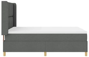 Cama Box com Colchão &amp; LED Cinza Escuro 140x200 cm Tecido