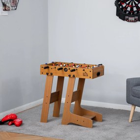 Mesa de Matraquilho para Crianças e Adultos Matraquilho 69x37x70cm com 2 Bolas 6 Hastes Metálicas 2 Placares de Pontos 18 Jogadores Pés Dobrável para