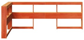 Estante cabeceira forma de L 80 cm pinho maciço castanho-mel