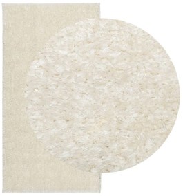 Tapete de pelo alto aspeto brilhante ISTAN 80x150 cm cor creme