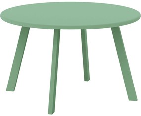 Outsunny Mesa de Café Pequena Redonda Mesa de Apoio com Pés Antiderrapantes Estrutura em Metal para Jardim Ø 70x42 cm Verde | Aosom Portugal