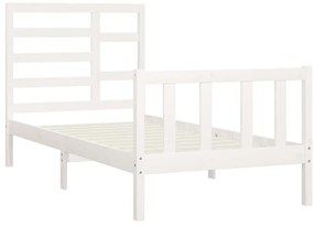 Cama sem colchão 90x200 cm madeira de pinho maciça branco