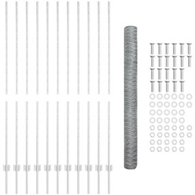 Conjunto de Cerca de Jardim Galvanizada Conjunto de 2 Aço Galvanizado