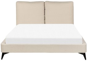 Cama de casal em bouclé creme 140 x 200 cm MELLE Beliani