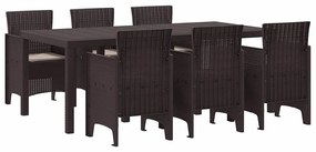 Conjunto de Jantar de Jardim 7 pcs Castanho 200 x 100 x 73 cm