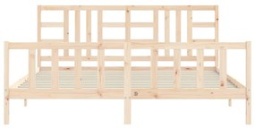 Cama sem colchão 200x200 cm madeira de pinho maciça