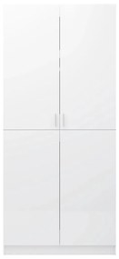 Roupeiro 90x52x200 cm contraplacado branco brilhante