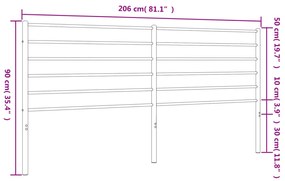 Cabeceira de cama 200 cm metal preto
