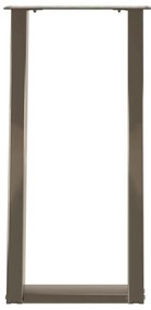 Pés de mesa de console em forma de U, 2 peças, aço natural, 38 x (72-7