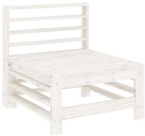 4 pcs conjunto lounge de jardim madeira de pinho maciça branco
