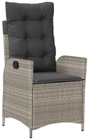 5 pcs conjunto de jantar p/ jardim c/ almofadões cinzento claro