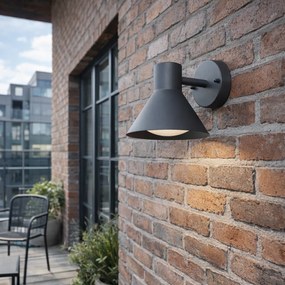 Candeeiro de parede exterior industrial cone cinzento escuro IP44 - Natas