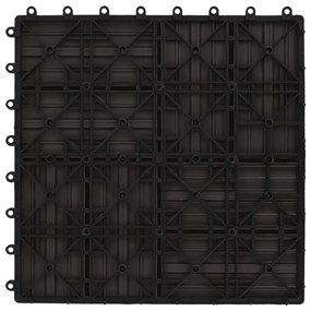 Ladrilhos de pavimento 22 pcs WPC 2m² 30x30 cm castanho-escuro