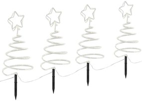 Conjunto de 4 luzes de estaca de Natal Árvore de Natal branca Incl. LED IP44 - Puno